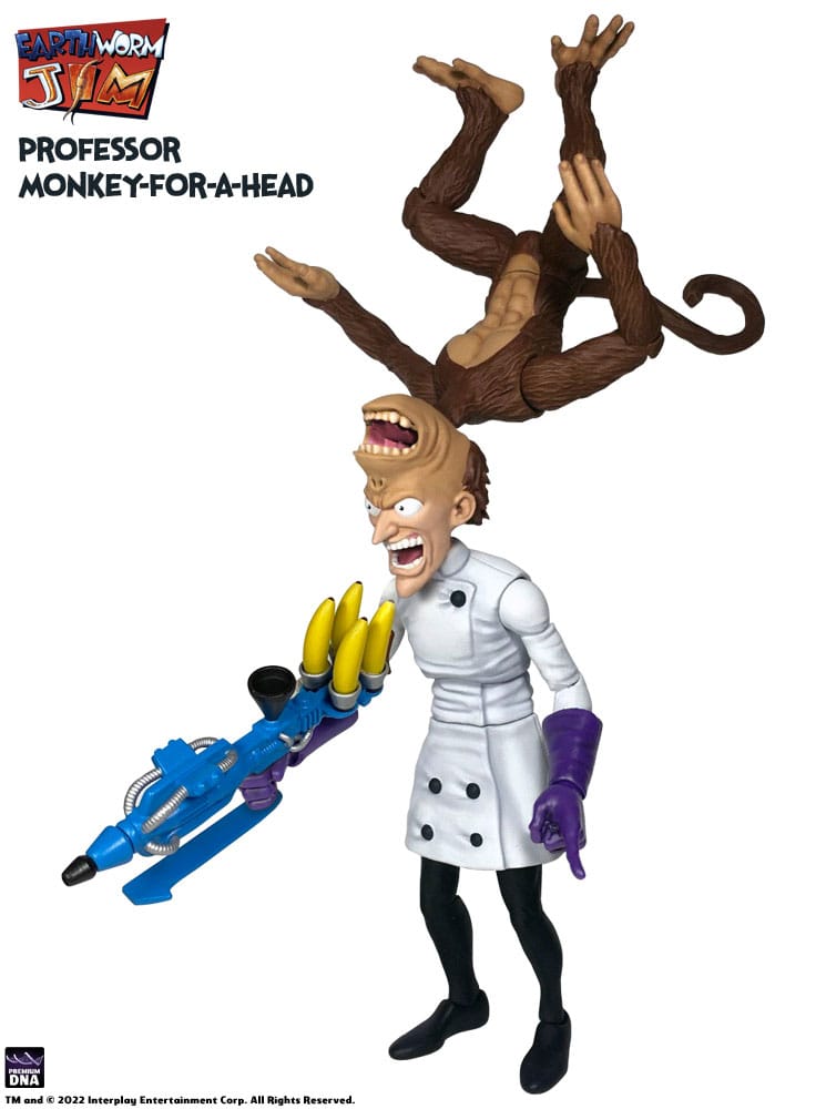 Premium DNA Toys Earthworm Jim Professor Monkey-For-A-Head Wave 1 Actionfigur
