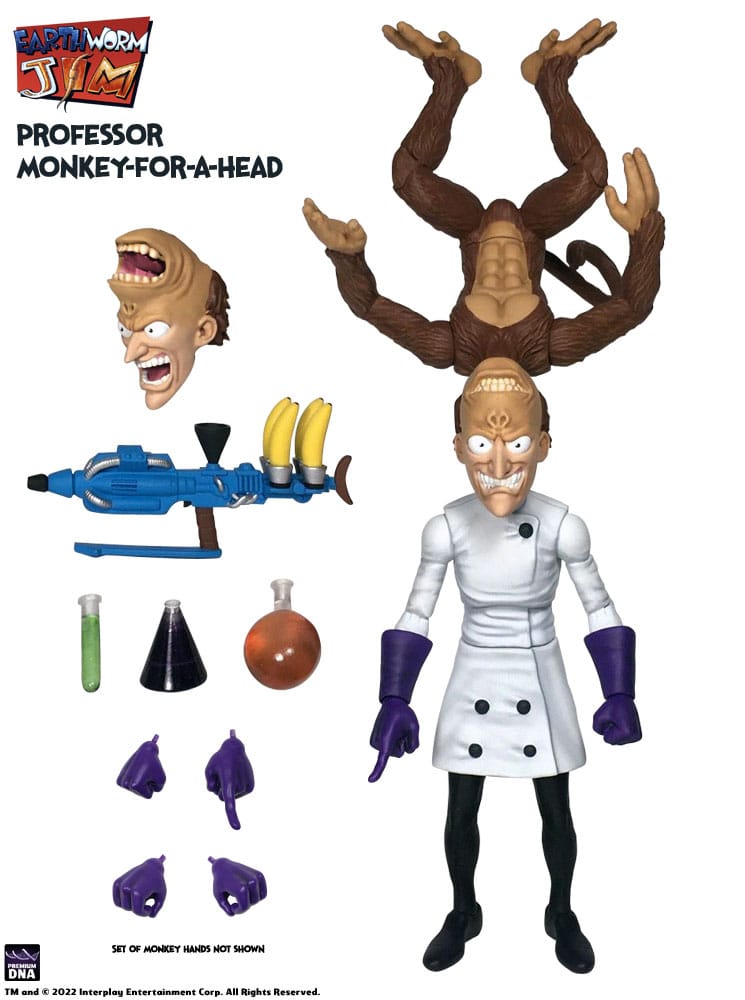Premium DNA Toys Earthworm Jim Professor Monkey-For-A-Head Wave 1 Actionfigur
