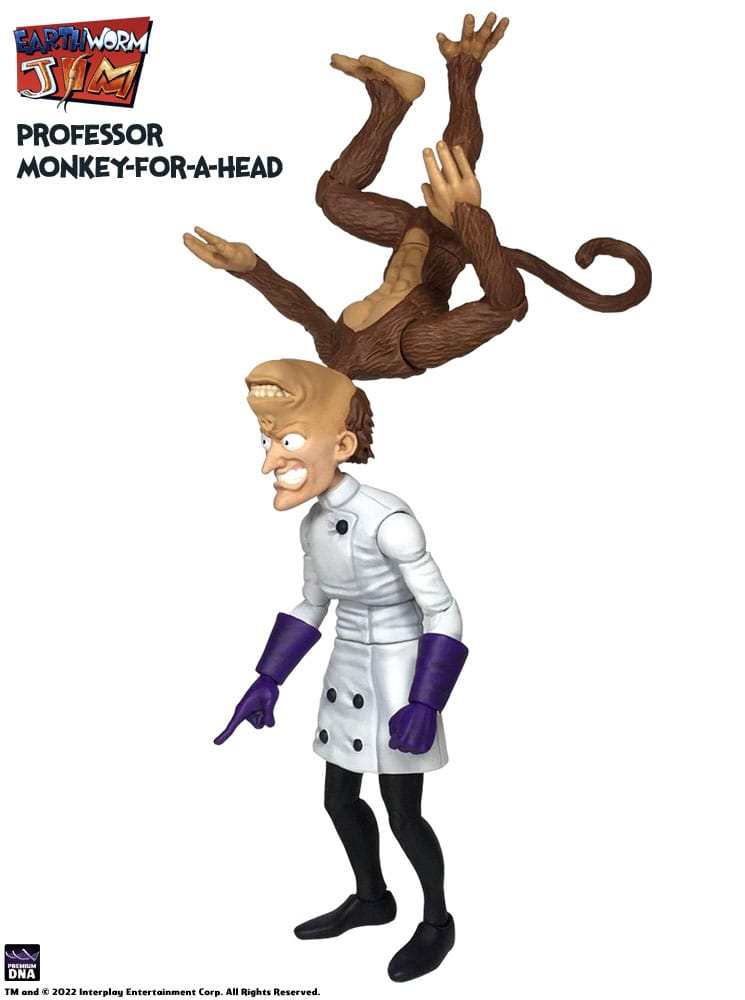 Premium DNA Toys Earthworm Jim Professor Monkey-For-A-Head Wave 1 Actionfigur