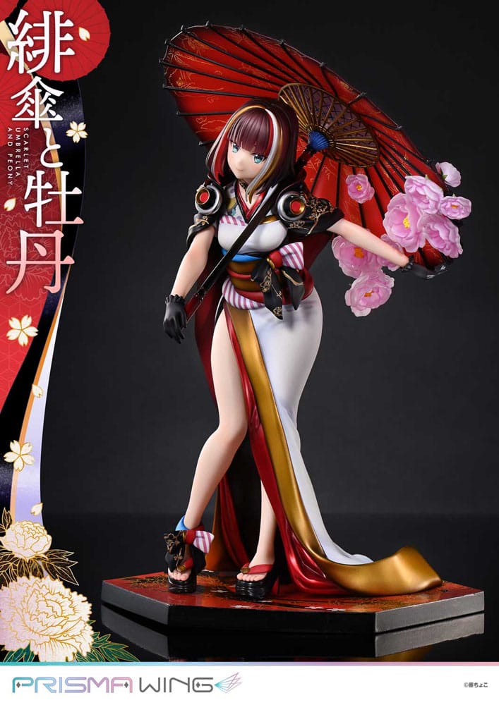 Prime 1 Studio Prisma Wing Scarlet Umbrella and Peony Deluxe Version 1/7 PVC Statue
