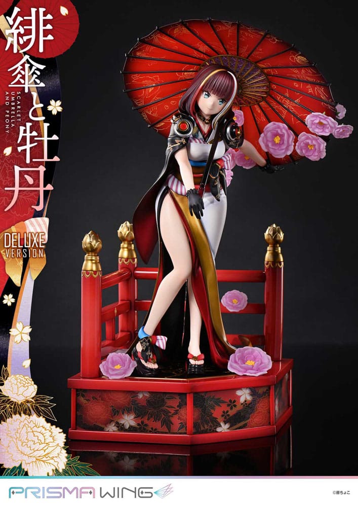 Prime 1 Studio Prisma Wing Scarlet Umbrella and Peony Deluxe Version 1/7 PVC Statue