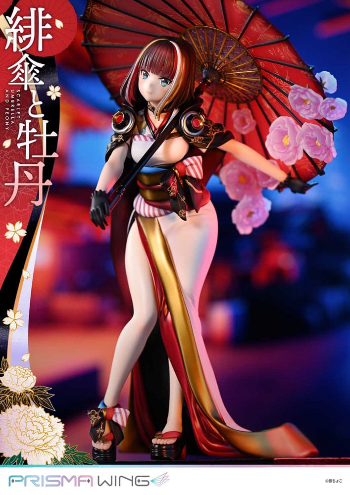 Prime 1 Studio Prisma Wing Scarlet Umbrella Peony Original Illustration Fuzichoco 1/7 Statue