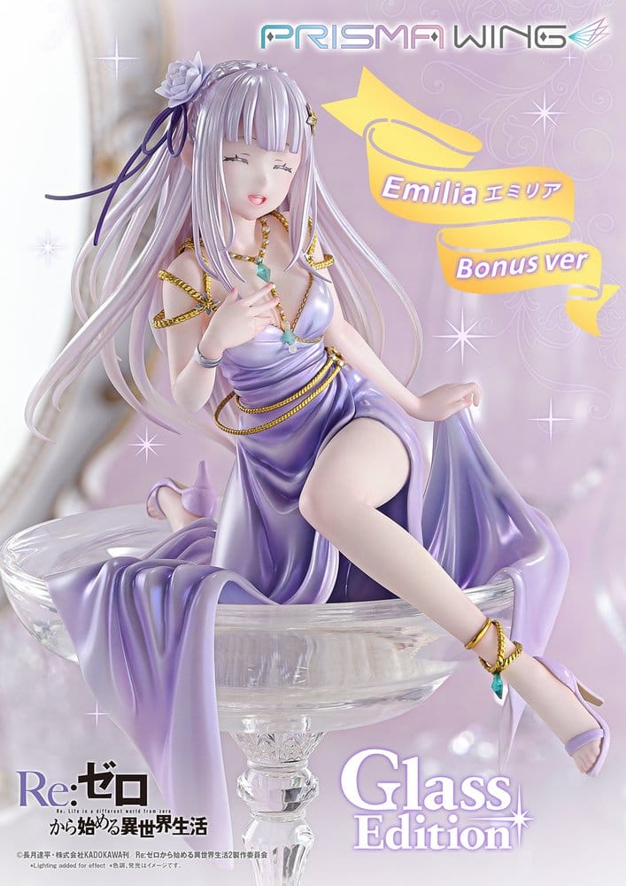 Prime 1 Studio ReZero Emilia Glass Edition Bonus Version Prisma Wing 1/7 Statue