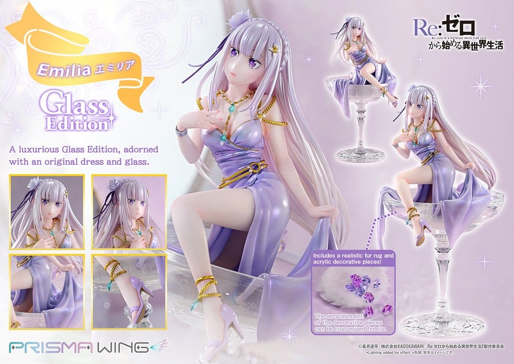 Prime 1 Studio ReZero Emilia Glass Edition Bonus Version Prisma Wing 1/7 Statue