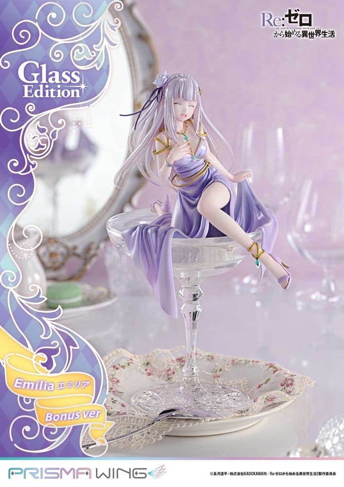 Prime 1 Studio ReZero Emilia Glass Edition Bonus Version Prisma Wing 1/7 Statue