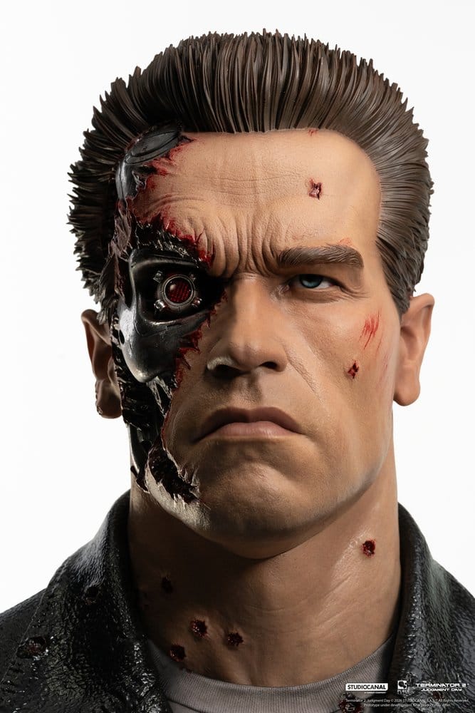 Pure Arts Terminator 2 T-800 Model 101 Battle Damaged Art Mask 1/1 Replik