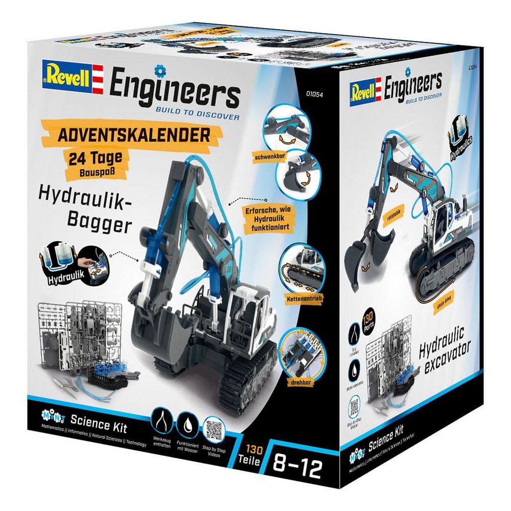 Revell Revell Engineers Adventskalender Hydraulik-Bagger Modellbausatz
