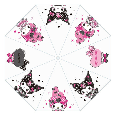 Sakami Merchandise Sanrio Pink Black Party Series Kuromi & My Melody Transparent Regenschirm