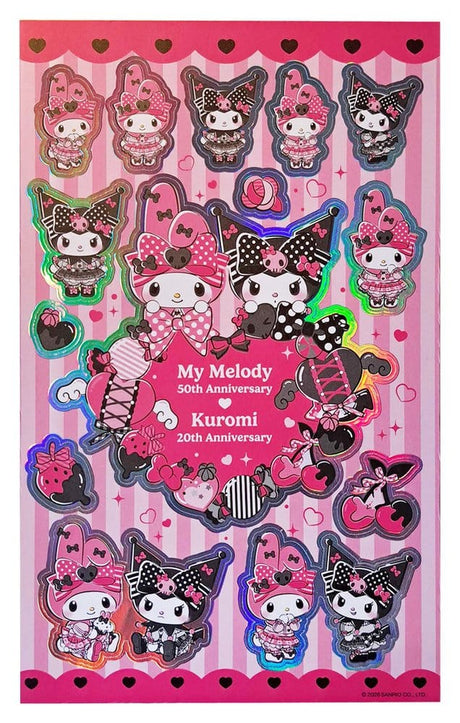 Sakami Merchandise Sanrio Pink Black Party Series Kuromi & My Melody Sticker Pack