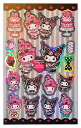 Sakami Merchandise Sanrio Pink Black Party Series Kuromi & My Melody Sticker Pack