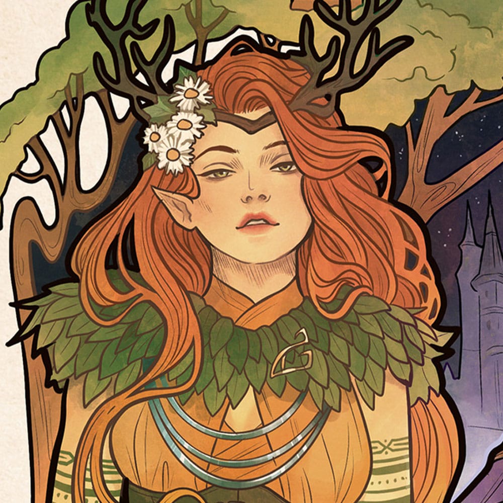 Sideshow Collectibles Critical Role Marisha Ray 10th Anniversary Art Nouveau Illustrations Kunstdruck