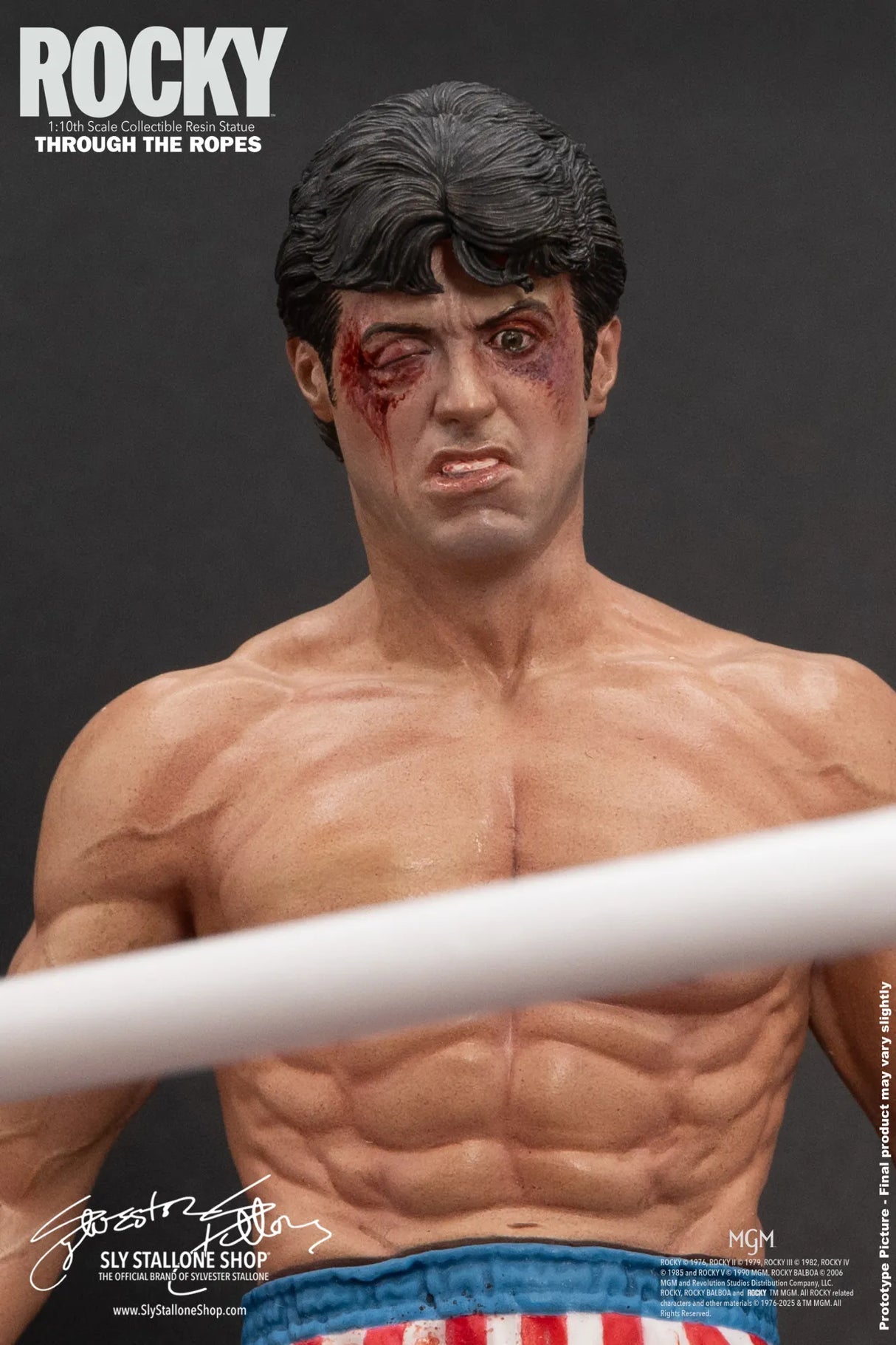 Slystalloneshop Sylvester Stallone Rocky Over Drago Through The Ropes 1/10 Statue