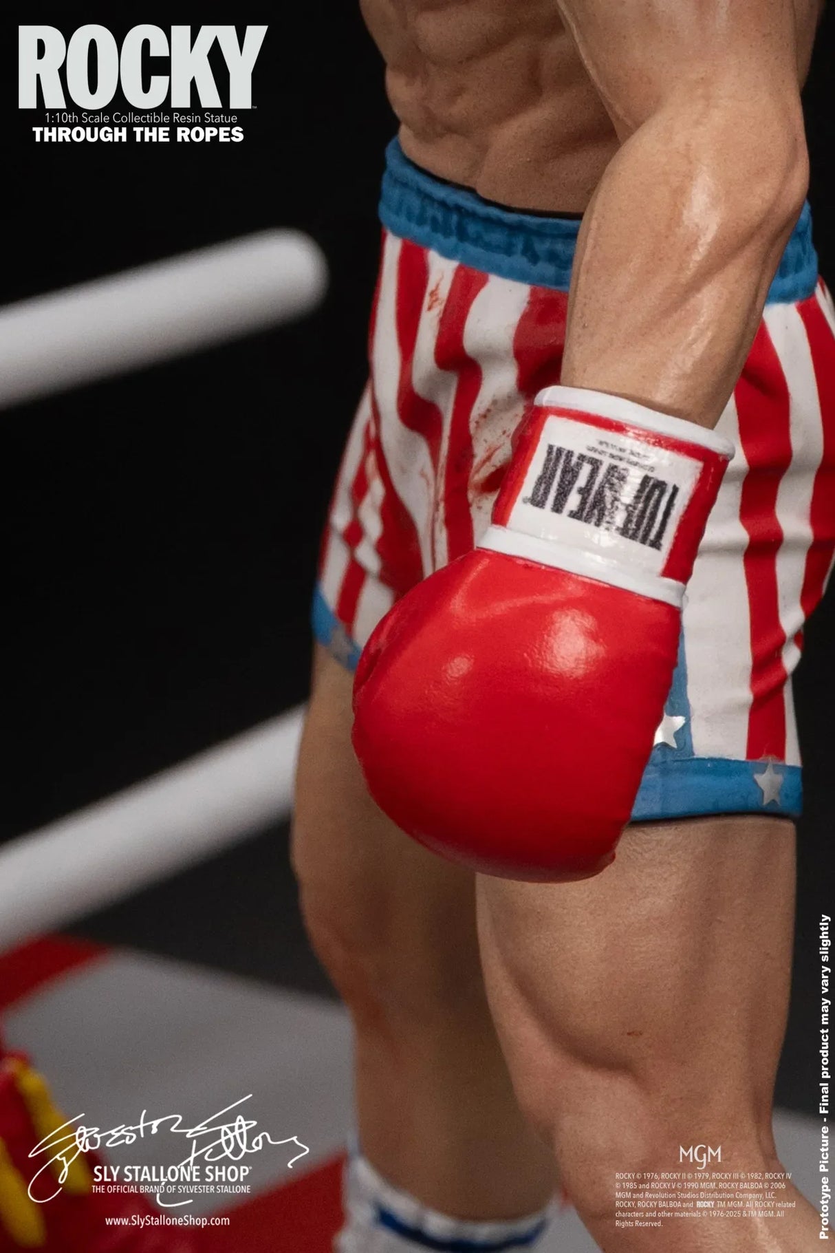 Slystalloneshop Sylvester Stallone Rocky Over Drago Through The Ropes 1/10 Statue