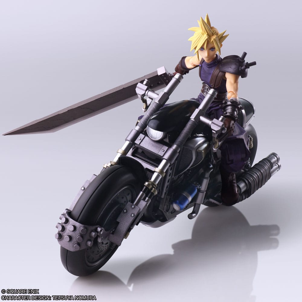 Square-Enix Final Fantasy VII Cloud Strife Und Fahrzeug Hardy-Daytona Bring Arts Actionfigur