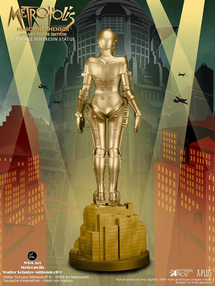 Star Ace Toys Metropolis Maschinenmensch Metallic Gold 1/4 Statue