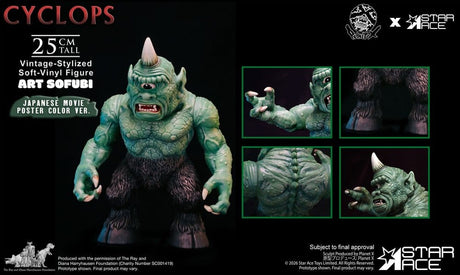 Star Ace Toys Ray Harryhausen Cyclops Vintage-Stylized Japanese Movie Poster Color Ver. (Art Sofubi) Soft-Vinyl Figure