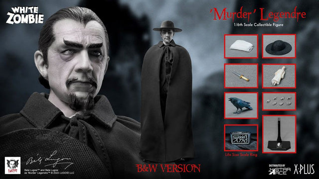 Star Ace Toys The White Zombie Murder Legendre (Bela Lugosi) B&W Version My Favourite Movie 1/6 Actionfigur