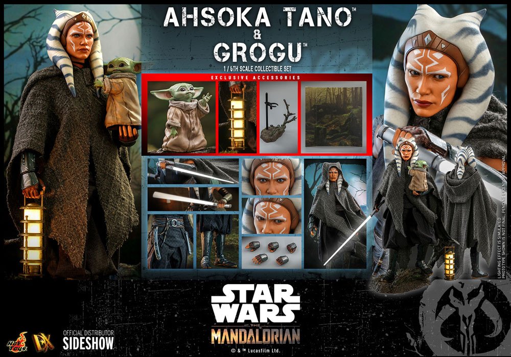 Star Wars The Mandalorian Actionfiguren Doppelpack 1/6 Ahsoka Tano & Grogu 29 cm Hot Toys