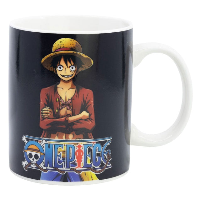 Stor One Piece Luffy Tasse mit Thermoeffekt