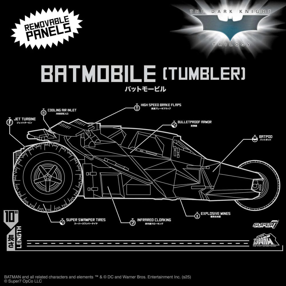 Super7 Batman 1989 Super Cyborg Batmobile Tumbler (Full Color) Fahrzeug