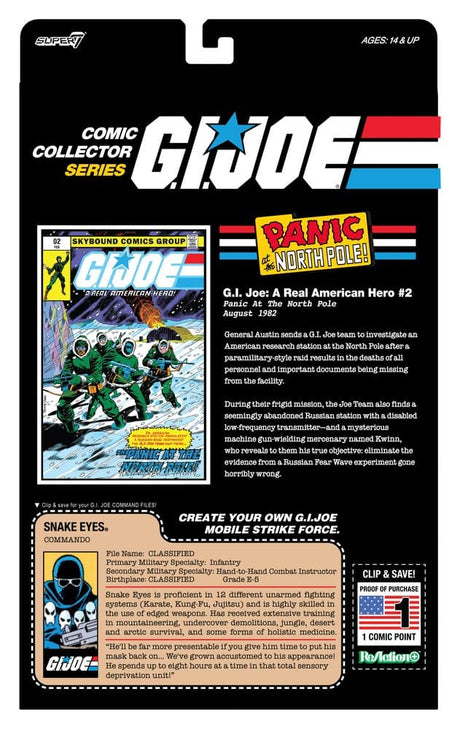 Super7 G.I. Joe Skybound Comic Box Series Issue #2 Snake Eyes ReAction+ Actionfigur