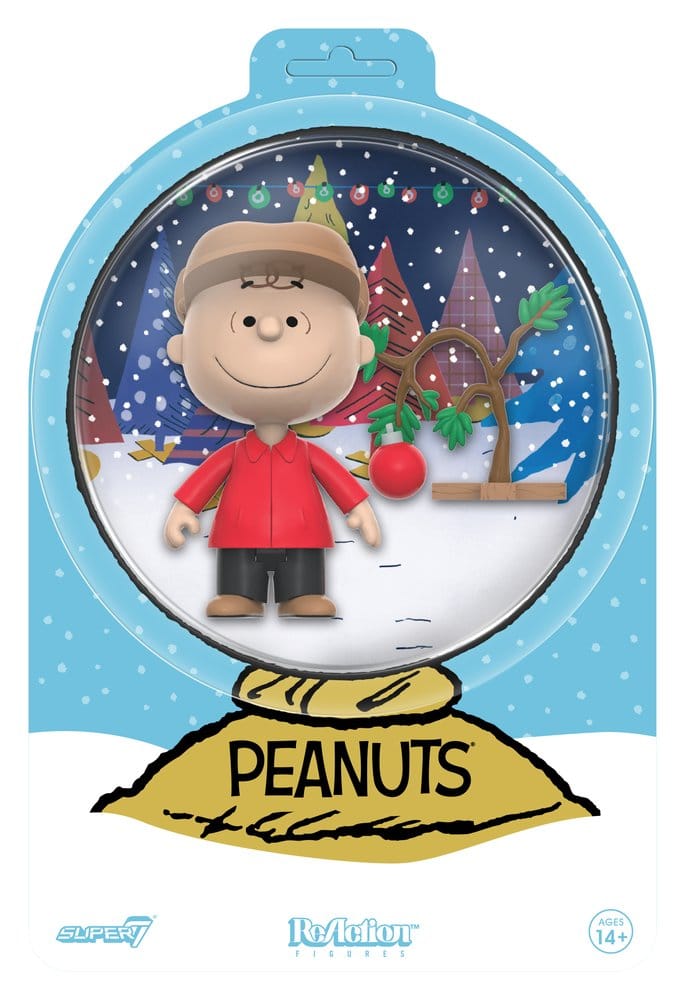 Super7 Peanuts Charlie Brown and Sad Tree (Snow Globe Card Back) ReAction Actionfigur