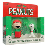 Super7 Peanuts ReAction Charlie Brown and Snoopy 2er-Pack (Caroling) Actionfiguren