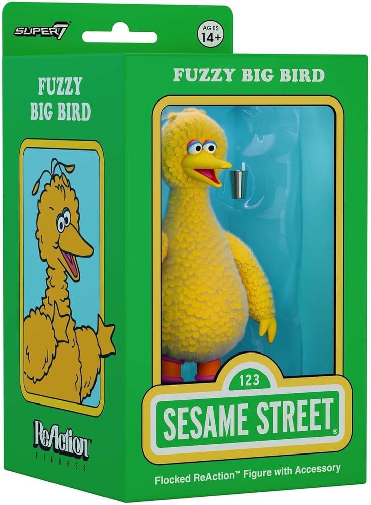 Super7 Sesamstraße ReAction Big Bird (Flocked) Actionfigur