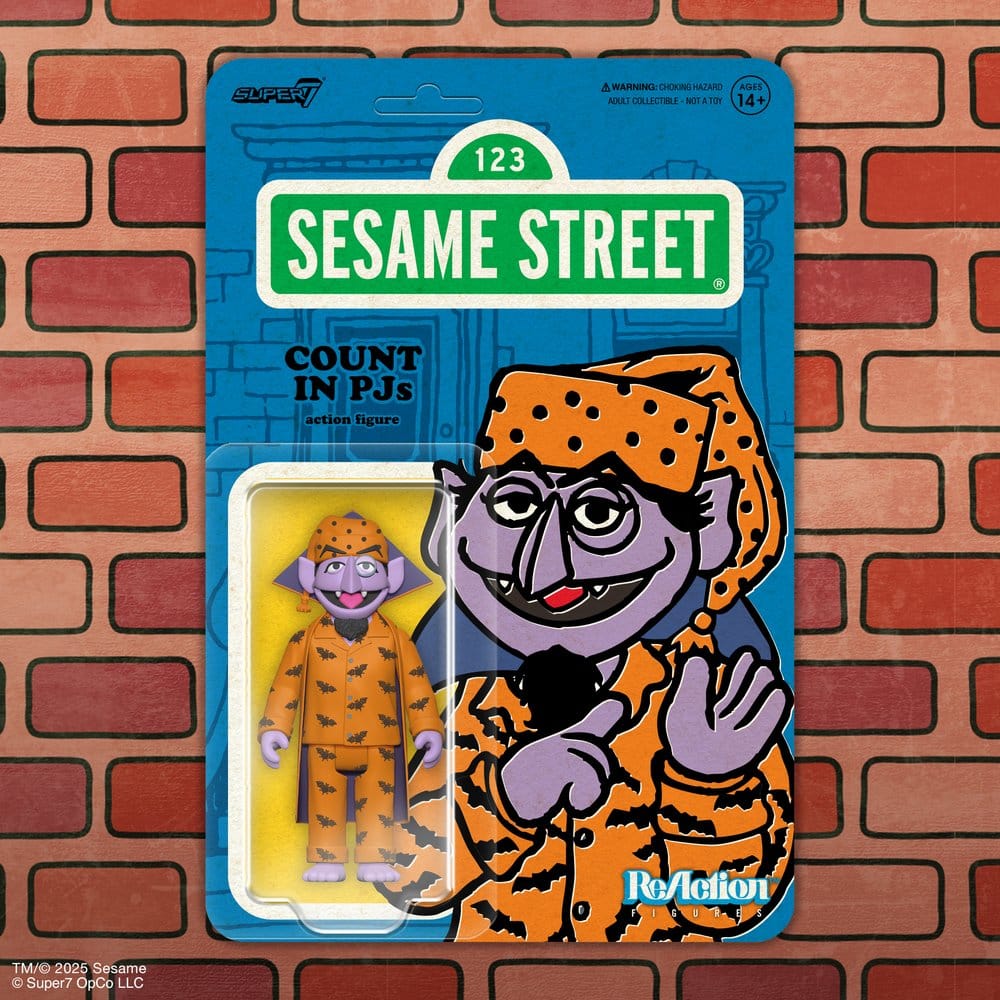 Super7 Sesamstraße ReAction Count Von Count (PJs) Wave 06 Actionfigur
