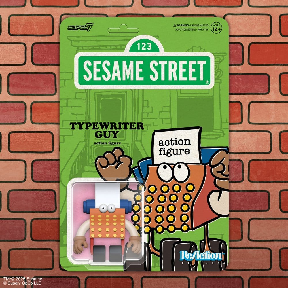 Super7 Sesamstraße ReAction Typewriter Guy Wave 06 Actionfigur