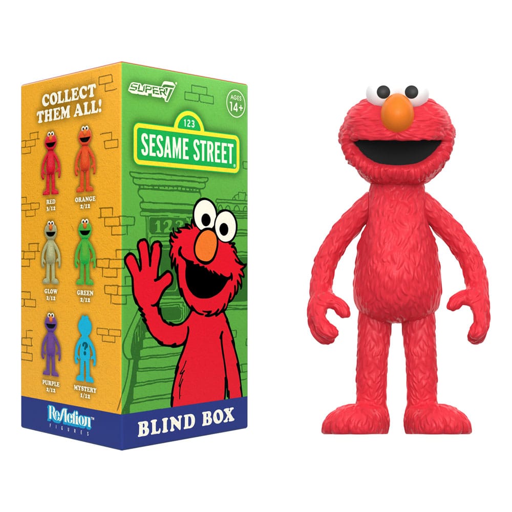 Super7 Sesamstraße Wave 04 Elmo ReAction Blind Box Display (12) Actionfiguren