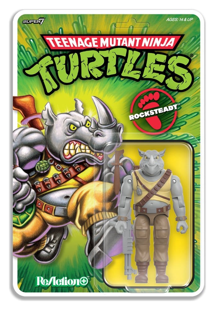 Super7 Teenage Mutant Ninja Turtles Rocksteady ReAction+ Wave 02 Actionfigur