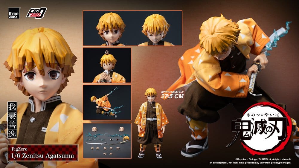 ThreeZero Demon Slayer Kimetsu No Yaiba Zenitsu Agatsuma FigZero 1/6 Actionfigur