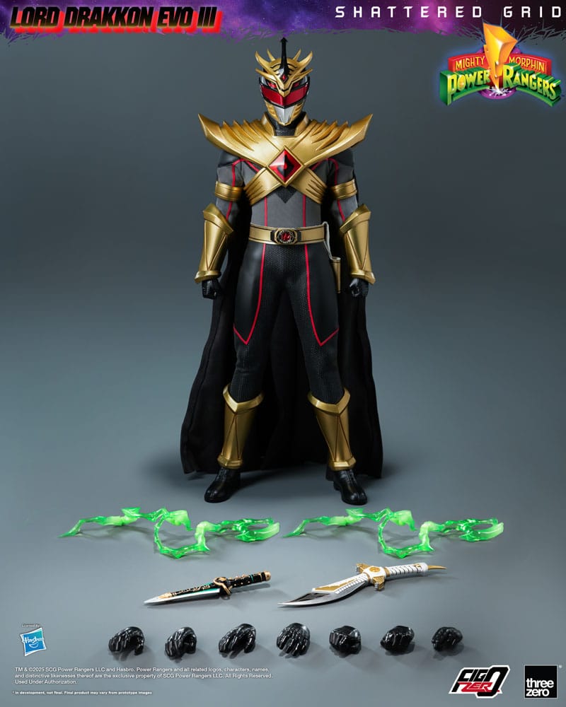 ThreeZero Mighty Morphin Power Rangers Shattered Grid Lord Drakkon Evo III FigZero 1/6 Actionfigur