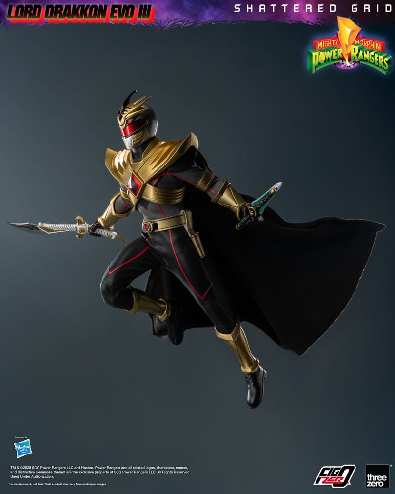ThreeZero Mighty Morphin Power Rangers Shattered Grid Lord Drakkon Evo III FigZero 1/6 Actionfigur