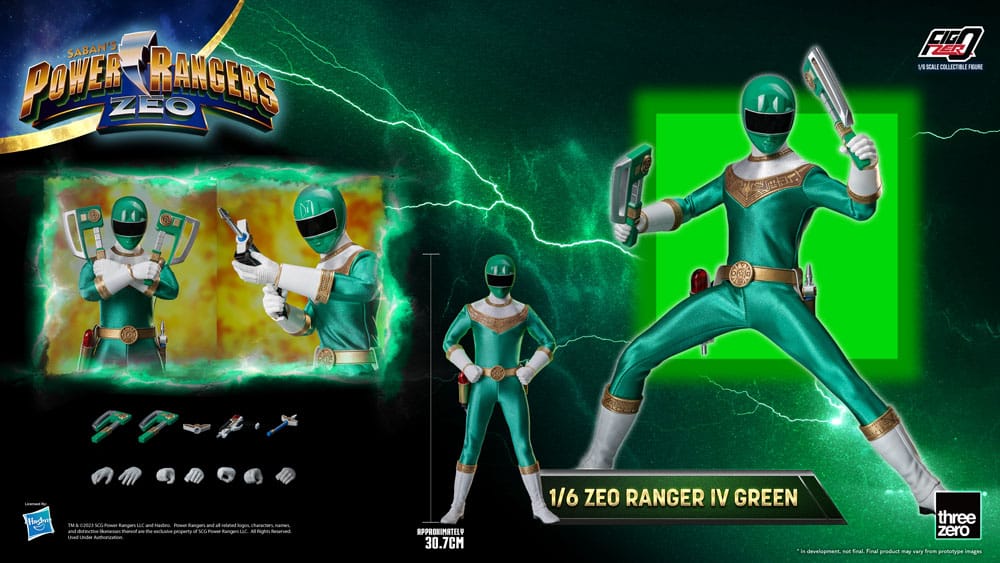 ThreeZero Power Rangers Green IV Zeo FigZero 1/6 Actionfigur