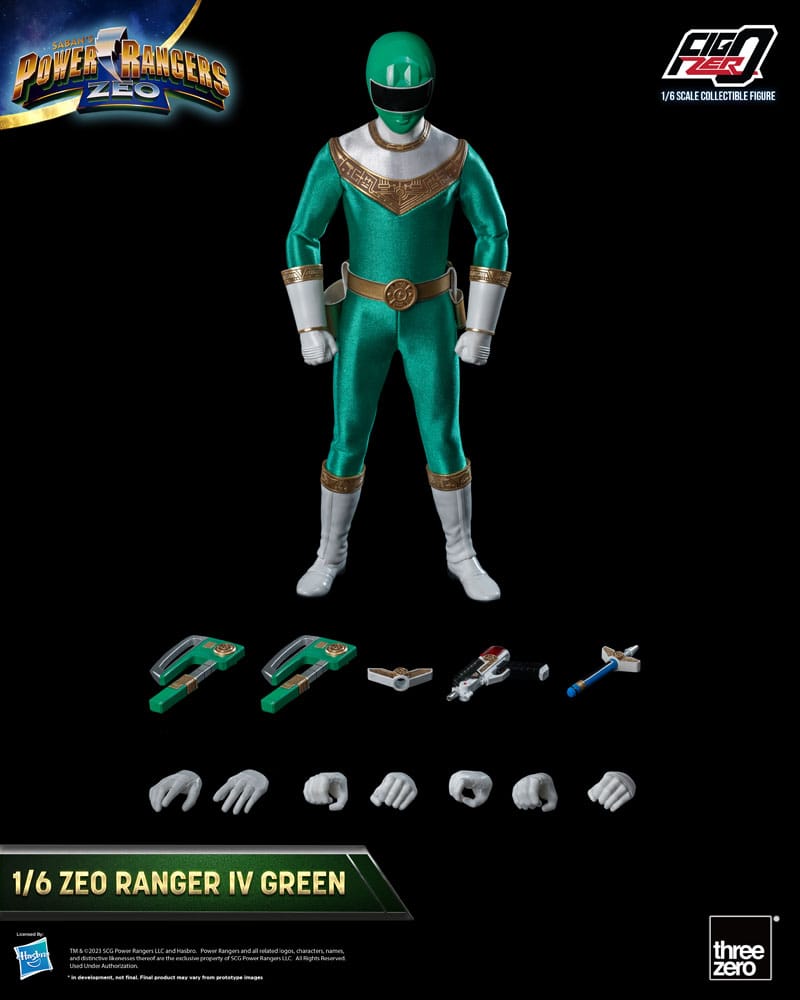 ThreeZero Power Rangers Green IV Zeo FigZero 1/6 Actionfigur