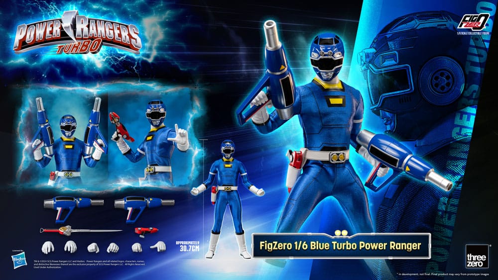 ThreeZero Power Rangers Turbo Blue Turbo Power Ranger FigZero 1/6 Actionfigur