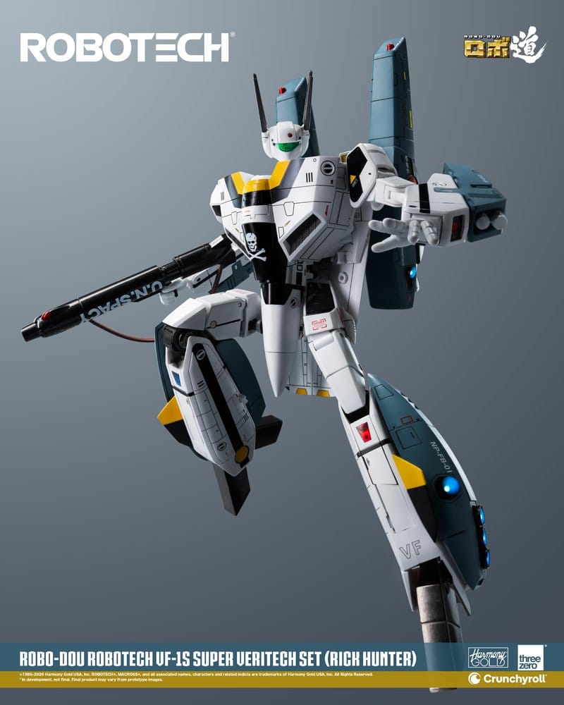 ThreeZero Robotech Robo-Dou Rick Hunter VF-1S Super Veritech Set Actionfigur