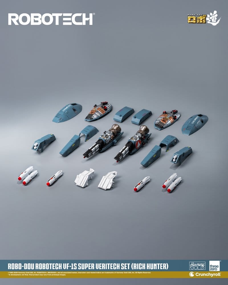 ThreeZero Robotech Robo-Dou Rick Hunter VF-1S Super Veritech Set Actionfigur