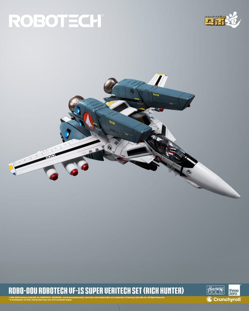 ThreeZero Robotech Robo-Dou Rick Hunter VF-1S Super Veritech Set Actionfigur