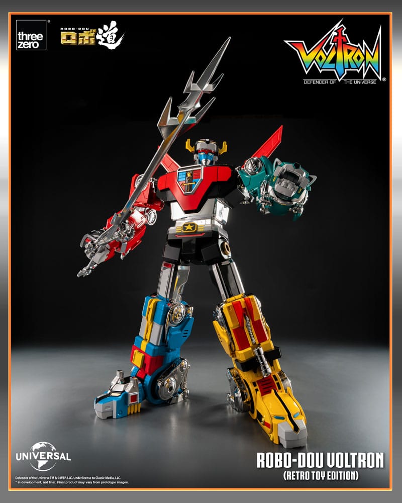 ThreeZero Voltron Defender of the Universe Robo-Dou Actionfigur Voltron Retro Toy Edition