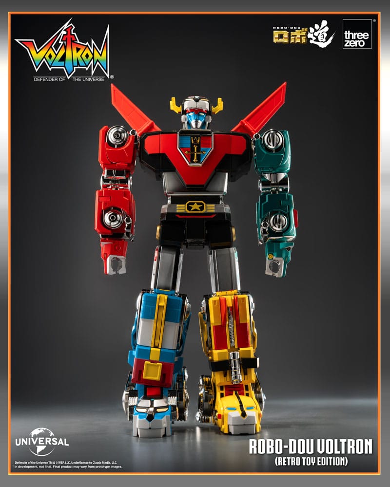 ThreeZero Voltron Defender of the Universe Robo-Dou Actionfigur Voltron Retro Toy Edition