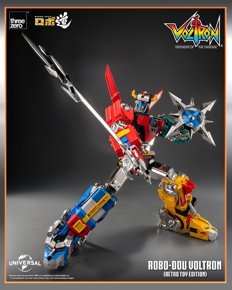 ThreeZero Voltron Defender of the Universe Robo-Dou Actionfigur Voltron Retro Toy Edition