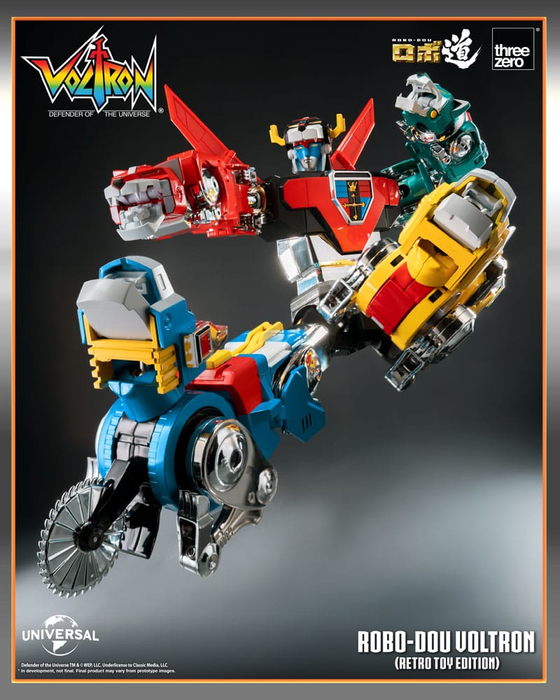ThreeZero Voltron Defender of the Universe Robo-Dou Actionfigur Voltron Retro Toy Edition