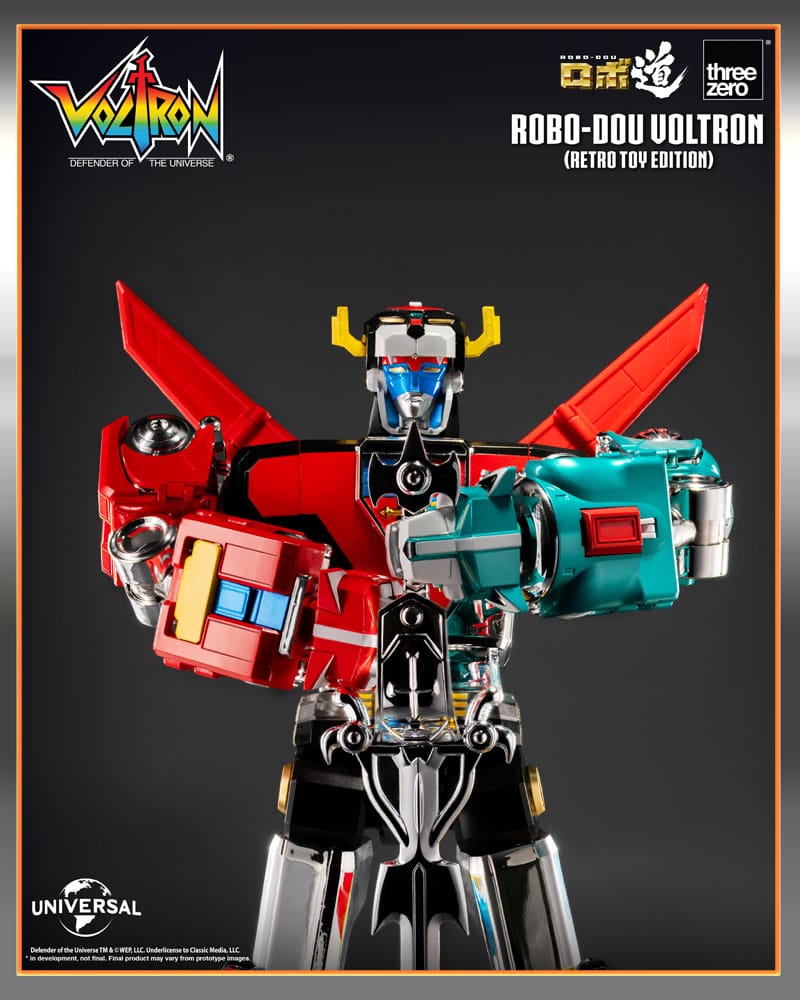 ThreeZero Voltron Defender of the Universe Robo-Dou Actionfigur Voltron Retro Toy Edition