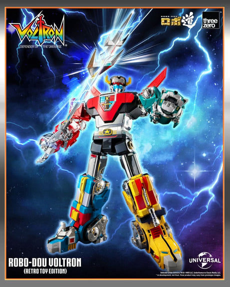 ThreeZero Voltron Defender of the Universe Robo-Dou Actionfigur Voltron Retro Toy Edition