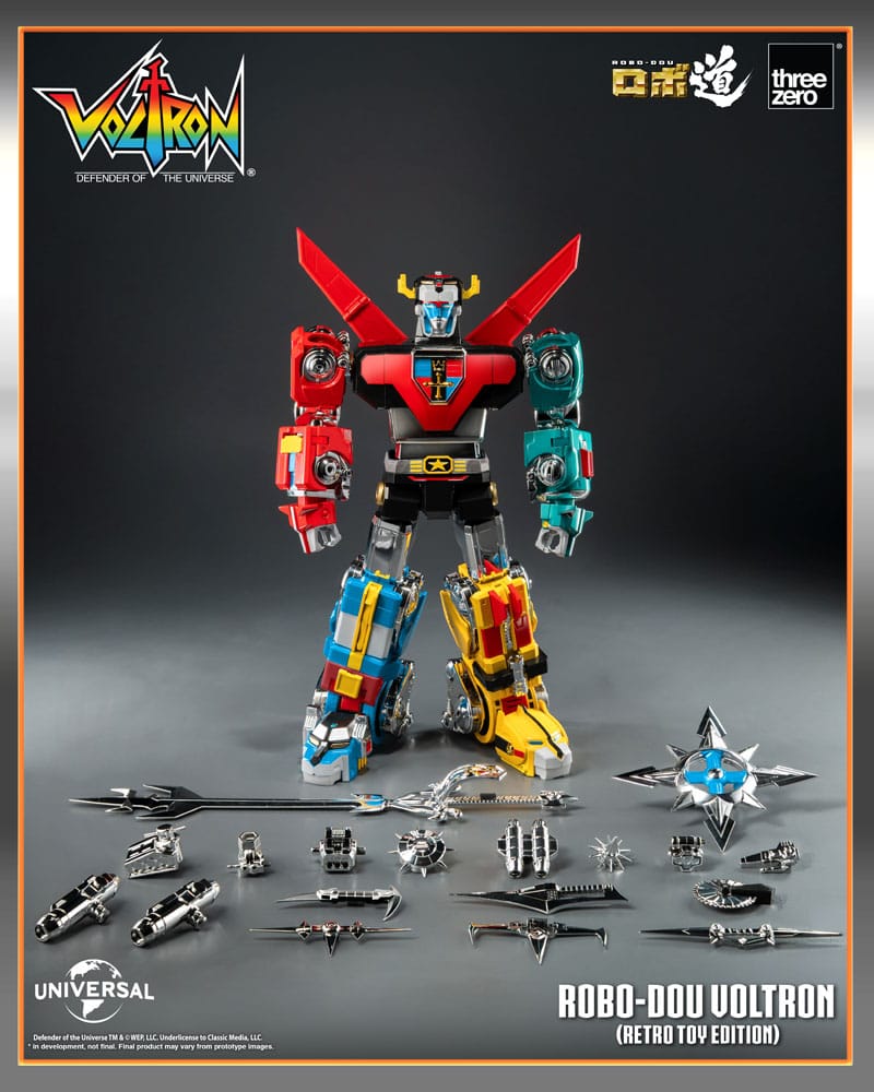 ThreeZero Voltron Defender of the Universe Robo-Dou Actionfigur Voltron Retro Toy Edition