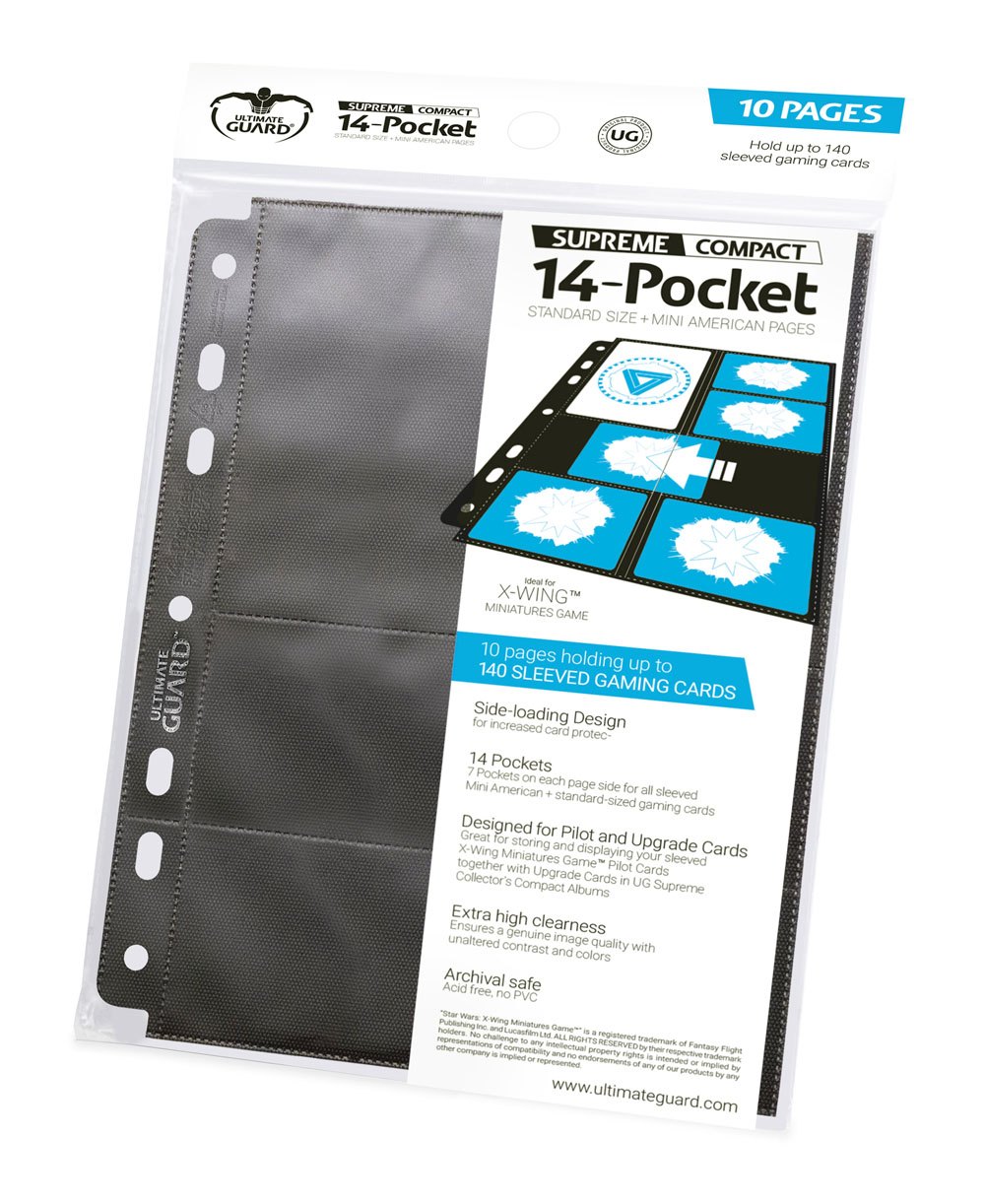 Ultimate Guard Ultimate Guard 14-Pocket Supreme Compact Pages Standard + Mini American (10) - Black