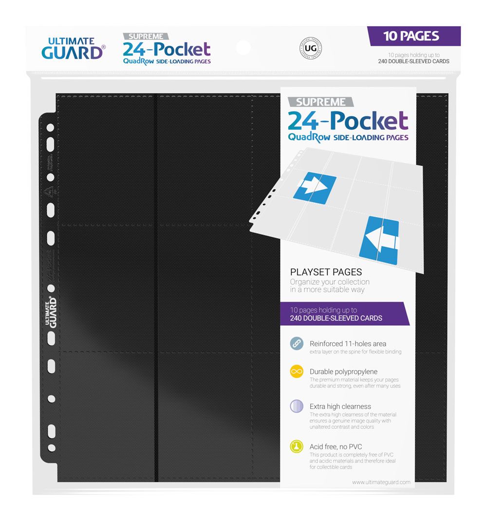 Ultimate Guard Ultimate Guard 24-Pocket QuadRow Pages Side-Loading (10) - Black